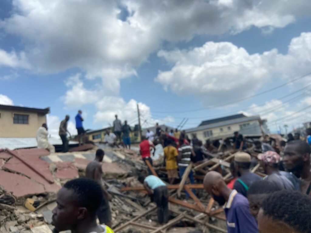 Mosque collapses in Lagos Nigeria