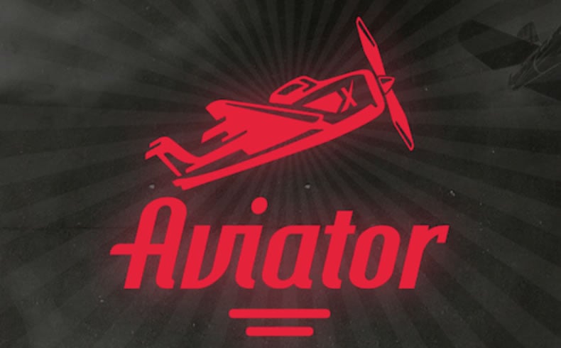 Aviator casino game logo with red plane taking off – popular crash game in online casinos