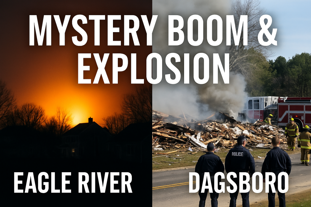 Mystery boom shakes Eagle River, Wisconsin, while deadly explosion destroys house in Dagsboro, Delaware.
